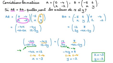 Vidéo Question Appliquer Des Opérations Sur Des Matrices Afin De