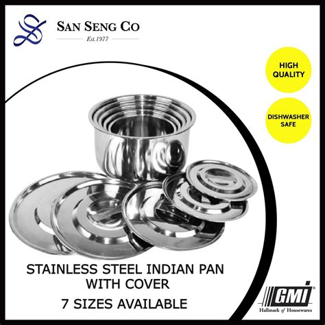 San Seng Gmi Stainless Steel Indian Pan Sizes Available Stock Pot