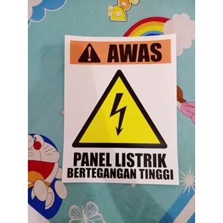 Jual Stiker Awas Arus Listrik Tegangan Tinggi X Cm Sign Rambu K