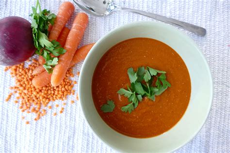 Linzensoep Met Zoete Aardappel En Wortel