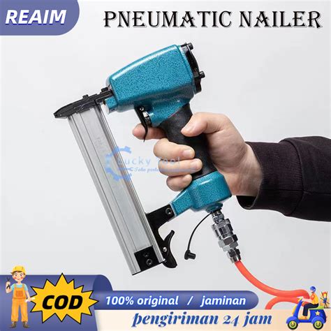 Jual Reaim Pneumatic Nailer Mesin Paku Tembak Gun Tracker Air Nail Gun