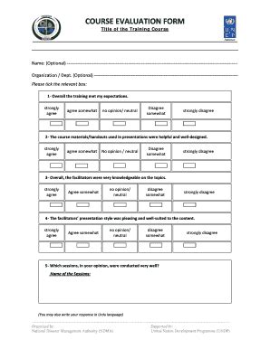 Fillable Online Course Evaluation Form Ndmagovpk Fax Email Print