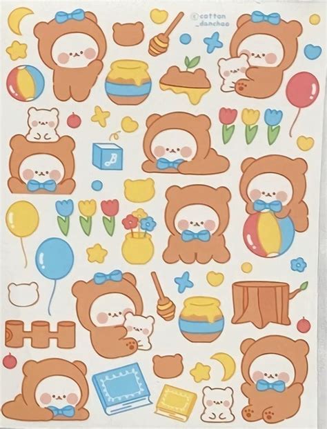 Extra Printables Kawaii Bear Kawaii Stickers Cute Stickers Cute