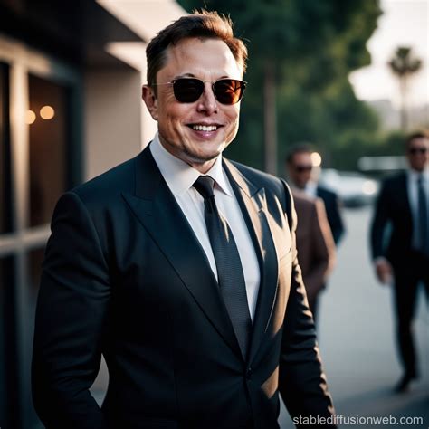 Elon Musk: Suited, Sunglasses, and Smiling | Stable Diffusion Online