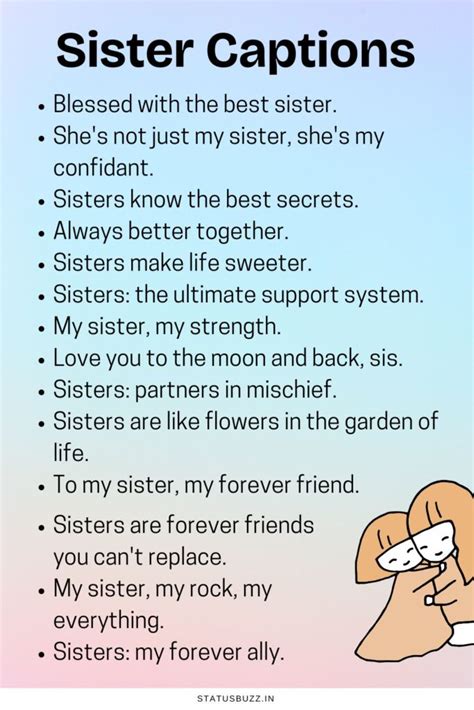 150 Sister Captions For Instagram Statusbuzz