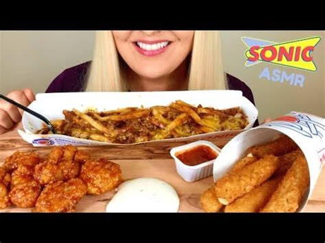 Sonic Chili Cheese Fries Mozzarella Sticks Boneless Wings Asmr