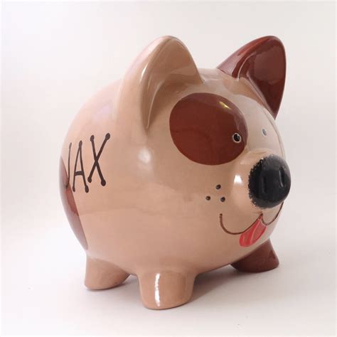 Brown Dog Personalized Piggy Bank Puppy Dog Bank Animal Etsy México