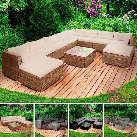 NATERIAL Polyrattan Gartenmöbel Set AYAMO Gartenlounge mit Kissen