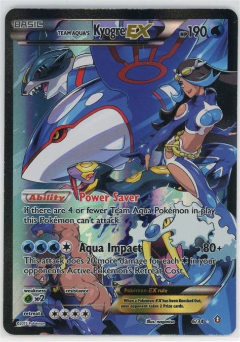 Pokemon Team Aqua S Kyogre EX 6 34 Double Crisis Full Art Ultra Rare