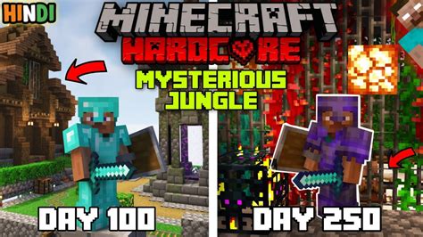 I Survived 250 Days In Jungle Only World In Minecraft Hardcore Hindi