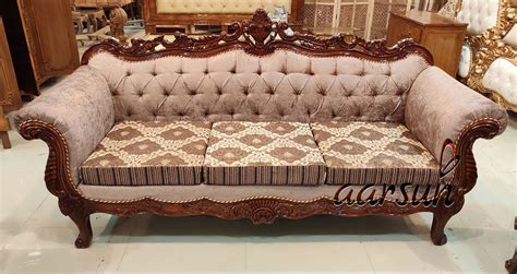 Handmade Sofa Set In Solid Quality Wood UH YT 183