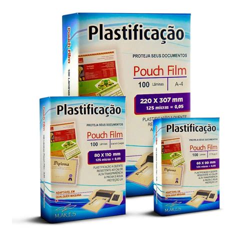 Kit Polaseal Plástico Para Plastificação 300un 100 A4 100 RG