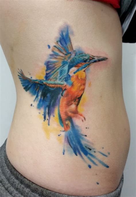 Watercolour Kingfisher Body Art Tattoos Tattoos Small Hummingbird