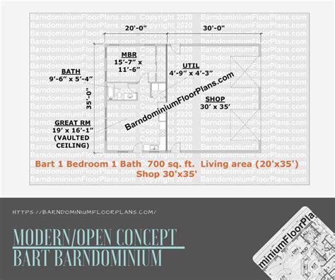 Affordable Open Concept Foot Wide Bart Barndominium Sq Ft Floor