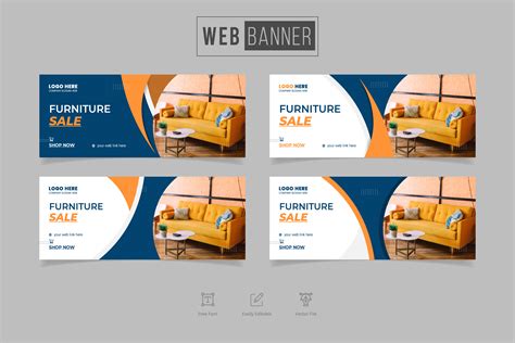 Minimalist Furniture Web Banner Design Graphic by Pikartist · Creative Fabrica