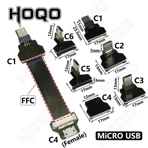 Ffc Mini Micro Usb Extension Type C Ribbon Cable 90 Fpv Slim Flat Soft Flexible Fpc Charge Fpv