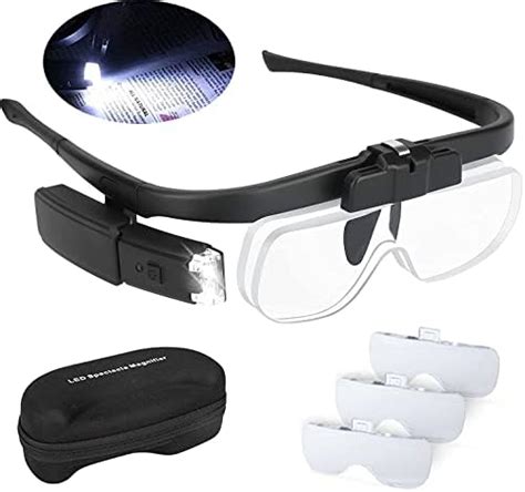 Anpro Lunette Loupe Avec Lumi Res Led Interchangeable Lentilles