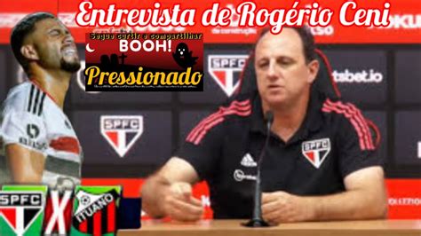 entrevista coletiva Rogério Ceni ao vivo YouTube