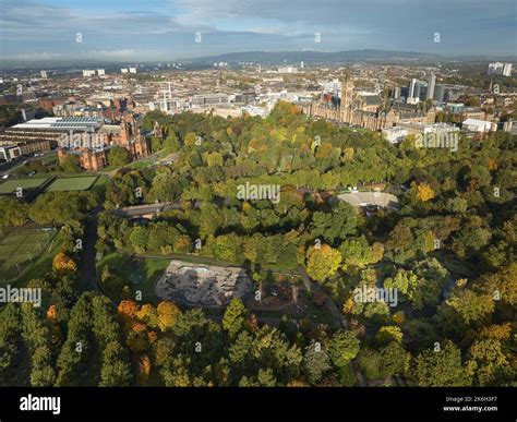 Aerial View Of Kelvingrove Art Gallery And Museum And The University Of