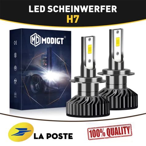 2X AMPOULES H7 LED 100W 10000LM 6000K Voiture Feux Phare Lampe Xénon