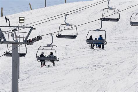 Ski Chair Lift In Winter Editorial Stock Image Image Of Gondolas