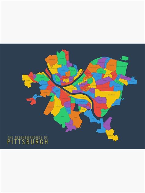 "Map of Pittsburgh Neighborhoods" Poster for Sale by linesandcolors ...