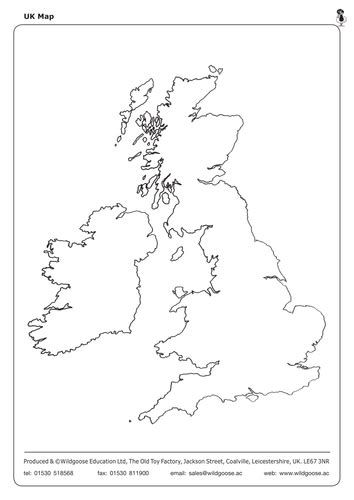 Outline Map Of Uk Ks1