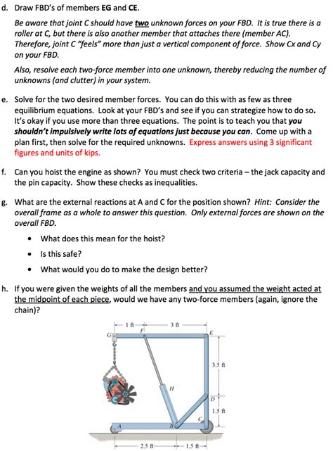 Solved Problem You Want To Hoist The Engine As Shown Chegg