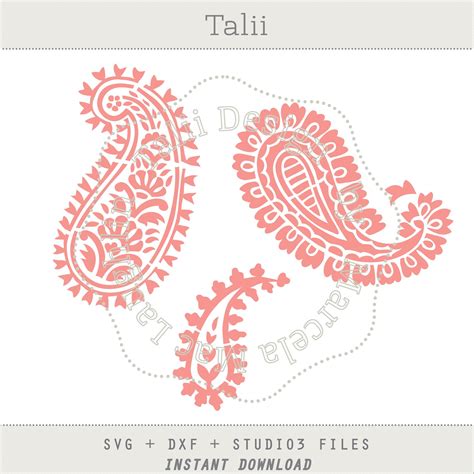 Paisley Stencil SVG Cutting Files DIGITAL 3 Indian Stencils Etsy