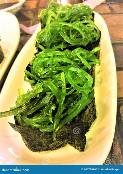 Fresh Seaweed Salad Sushi Japan Food Stock Photo Image Of Detail