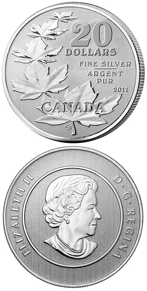 20 Dollars Coin The Maple Leaves Canada 2011