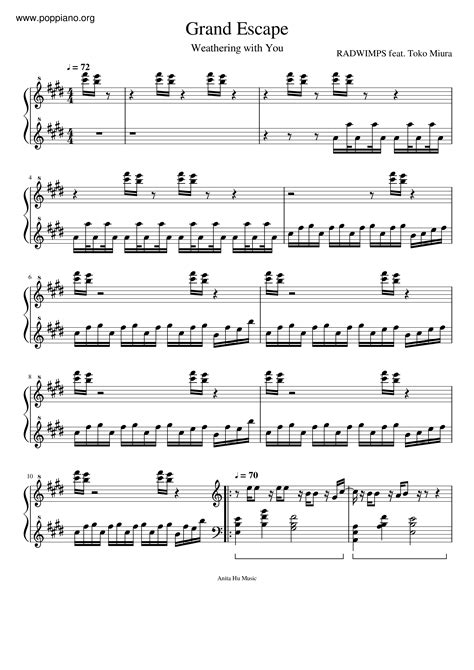 Radwimps Weathering With You Grand Escape Sheet Music Pdf