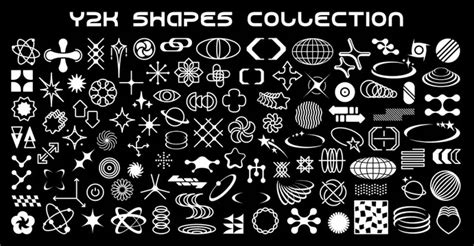 Y2k Graphic Element Shape Pack Vector Y2k Y2k Shapes Y2k Elements