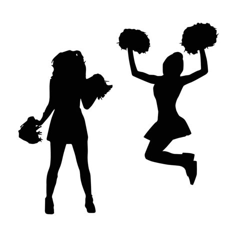 Cheerleader silhouette Art 7496975 Vector Art at Vecteezy