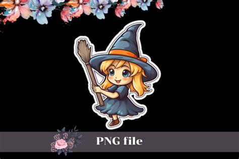 Cute Halloween Witch Stickers Png Graphic By Skaw0414 Creative Fabrica