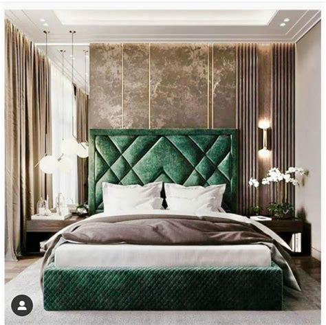 Green Bed Bedroom Interior Bed Furniture Design Luxury Bedroom Master