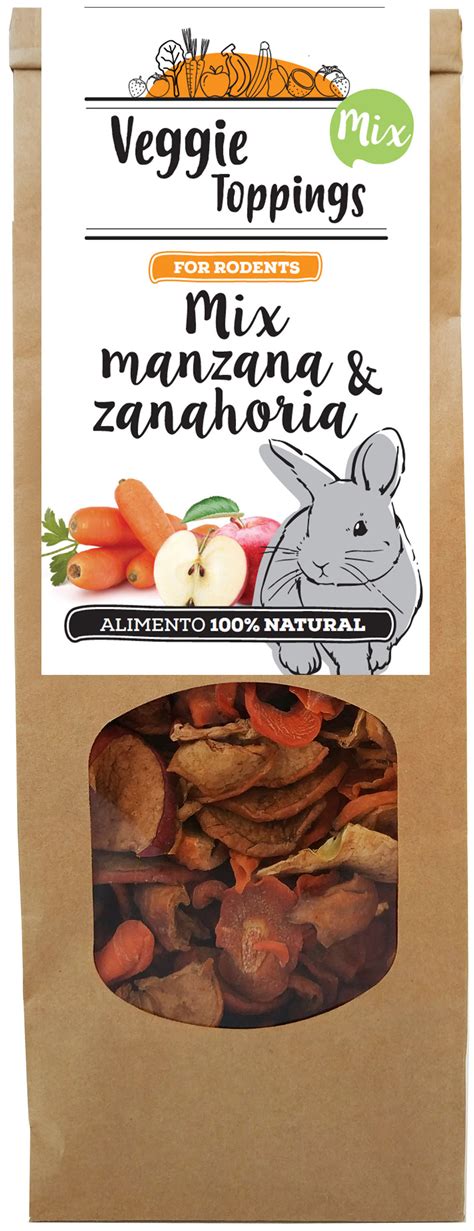 Cominter Snack para Pequeños Mamíferos Veggie Toppings Manzana y