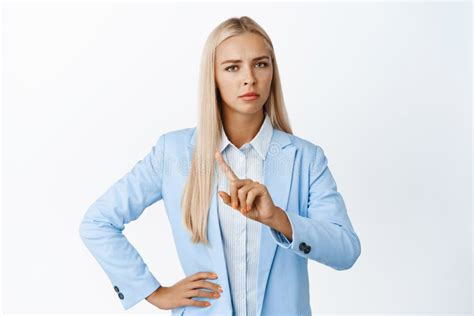 Serious And Strict Old Woman Grandmother Forbid Stretch Arm Forward