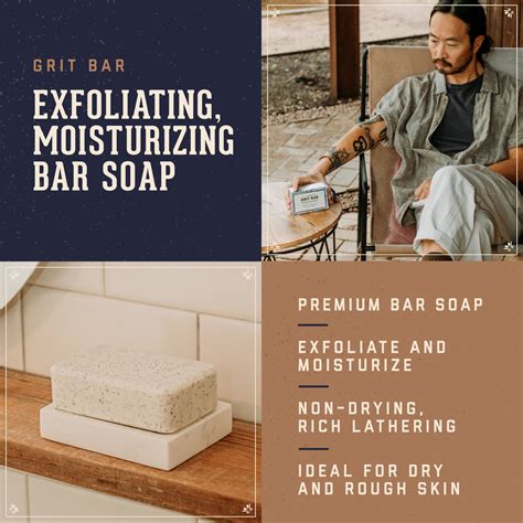 Grit Bar Soap Mens Exfoliating Bar Soap With Grit