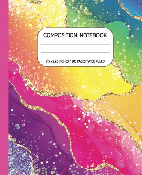 Read Best Composition Notebook Wide Ruled Cute Sparkly Rainbow