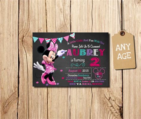 33+ Minnie Mouse Birthday Invitation Templates – PSD, Word, AI | Free ...