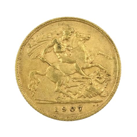 King Edward VII 1907 Gold Half Sovereign Coin Jewellery Watches