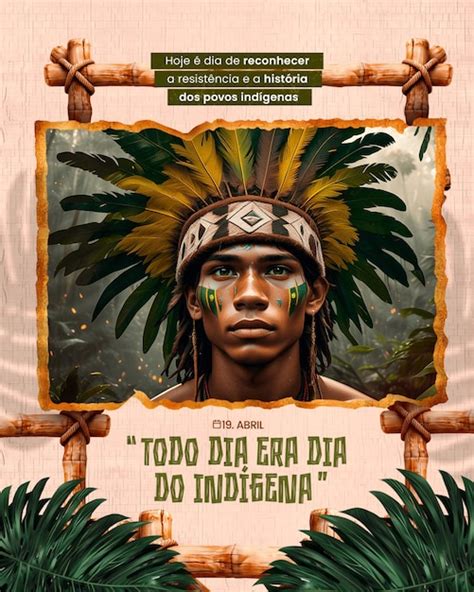 Dia do Dia dos Índios Socia Media PSD Premium