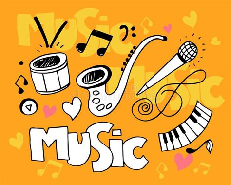 Music Background Hand Drawn Music Set Illustration Illustrations Of