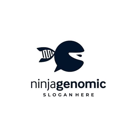 Premium Vector | Ninja head face with dna helix genome genetic chat ...