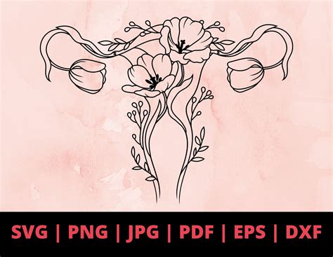 Uterus Svg Vagina Svg Floral Uterus Svg Uterus With Flowers Etsy Canada