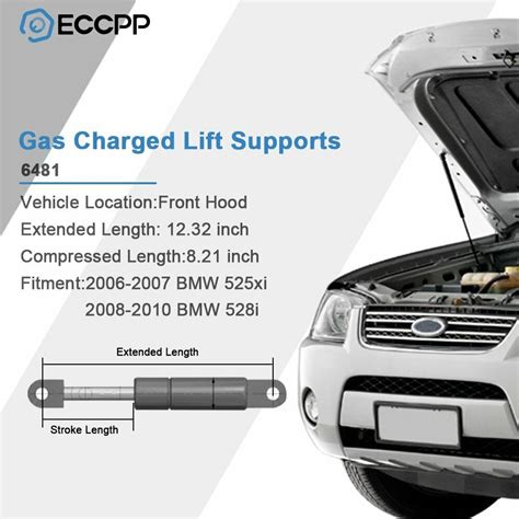 Eccpp 2x Hood Lift Supports Gas For 04 10 Bmw E60 525i 528i 530i 535i