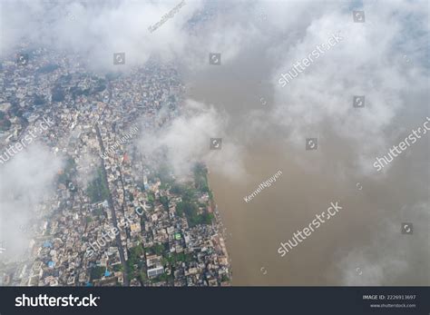 Aerial View Varanasi City Ganges River Stock Photo 2226913697 ...