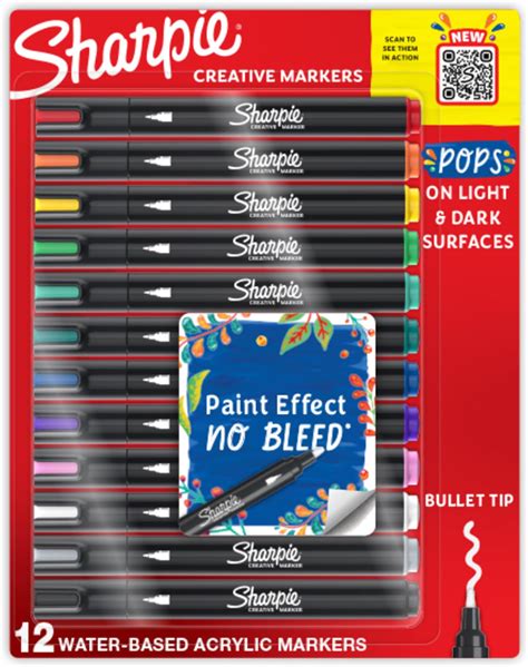 Sharpie Colour Burst Lot De 24 Marqueurs Permanents Pointe Ultra Fine