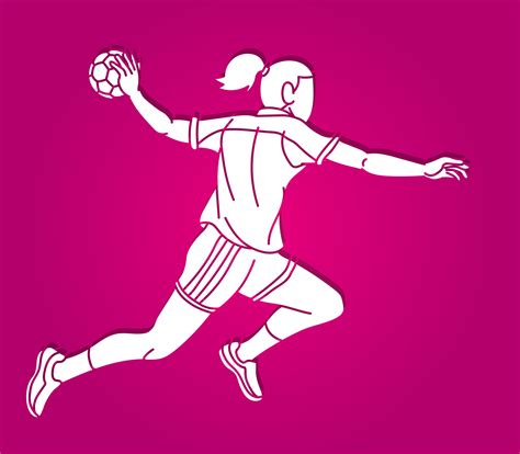 Handball Sport Woman Player Shooting Ball 21498267 Vector Art at Vecteezy